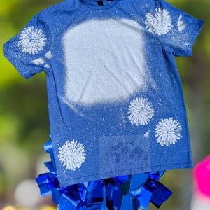 Wholesale bleached blank - cheerleading shirt - sublimation ready - sports shirt - Pom Pom - cheerleader
