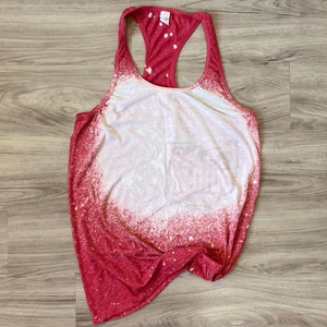 Wholesale Blank bleached tank top - racerback tank top - bleached blank - sublimation ready - bleached shirt