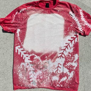 Wholesale - Blank bleached baseball shirt - baseball shirt - bleached shirt - sublimation ready - blank bleached tshirt