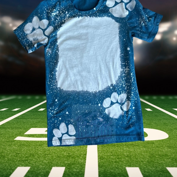 Wholesale bleached blank - paw print shirt - sublimation ready - sports shirt - tigers - cougars - spirit wear