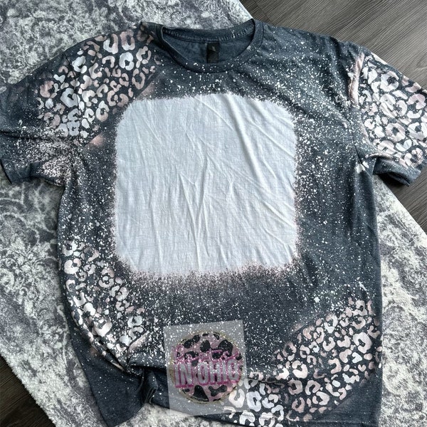 Wholesale - Blank bleached cheetah print shirt - cheetah shirt - bleached shirt - sublimation ready - blank bleached tshirt - animal print