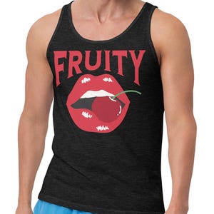 Fruity Tank Top Vintage Pride Shirt Fruity Crop Top  Funny Pride Month Shirt Retro Cherry Feeling Fruity Men&#39;s Pride Shirt Muscle Tank