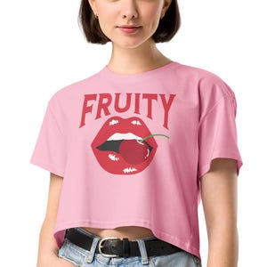 Fruity Crop Top Retro Vintage Pride Shirt Fruity Croptop  Funny Pride Month Shirt Retro Cherry Feeling Fruity Love Wins LGBT Rainbow Shirt