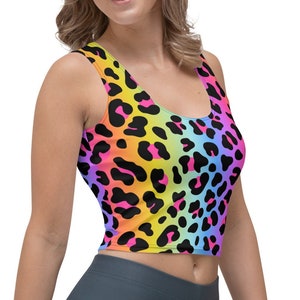 Rainbow Leopard Print Crop Top| 90s Bachelorette | Y2K Crop Top | Pride Crop Top | Frank Outfit | Lisa Shirt