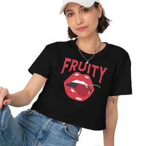Fruity Crop Top Retro Vintage Pride Shirt Fruity Croptop  Funny Pride Month Shirt Retro Cherry Feeling Fruity Love Wins LGBT Rainbow Shirt