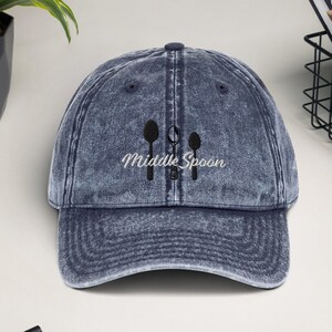 Middle Spoon Throuple Hat Polyamory Gift Vintage Cotton Twill Cap image 1