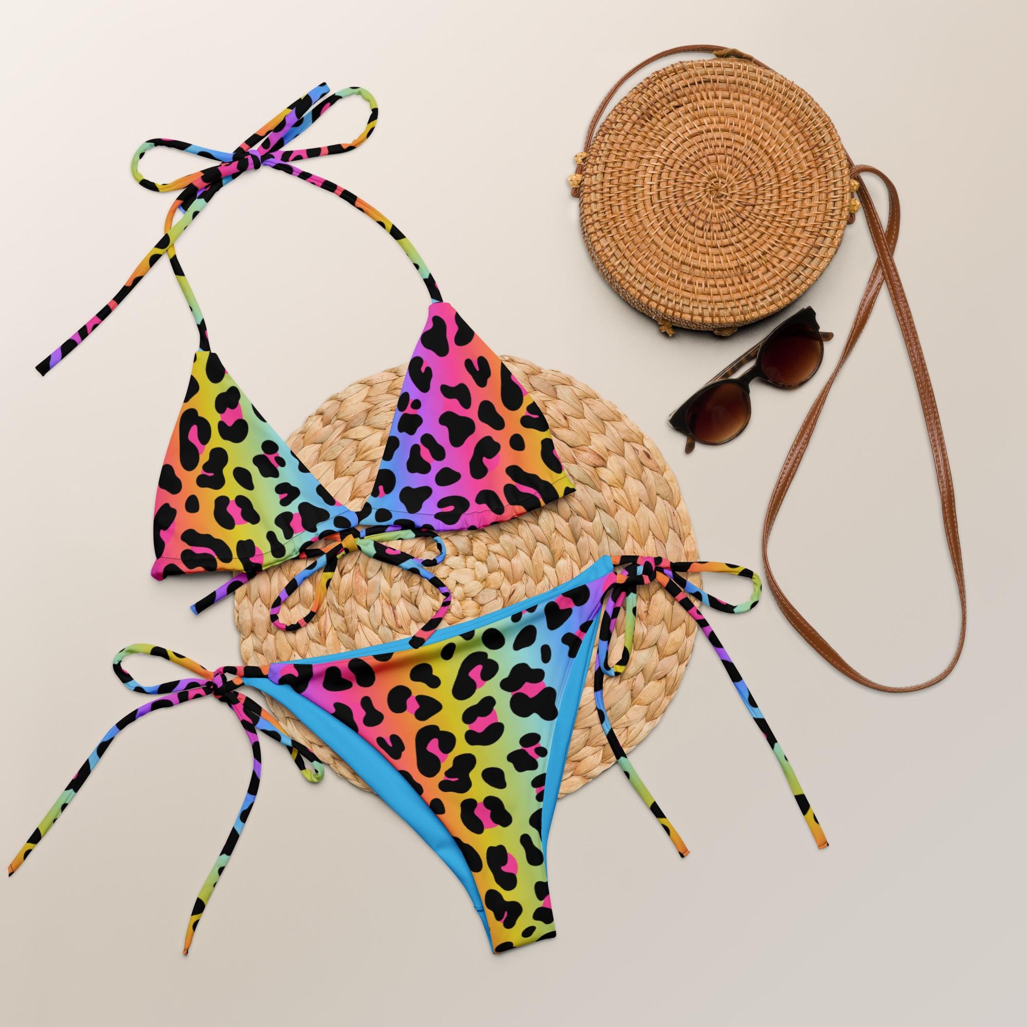 ビキニ So Biquinis*LA MUSA TROPICALE collection*renata rainbow Orange Rainbow Strip Drawstring Bikini Set & Reviews