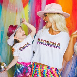 Maglietta con nome personalizzato / Maglietta per compleanno bambino / Maglietta con Frank Lisa leopardata arcobaleno / Maglietta per festeggiata / Maglietta per compleanno personalizzata