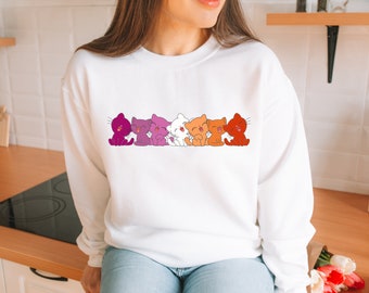 Subtle Pride Sweatshirt | Lesbian Sweatshirt | Sapphic | Live Laugh Lesbian | Sapphic Shirt | Cat Sweatshirt | Cat Mom Sweatshirt | Femme
