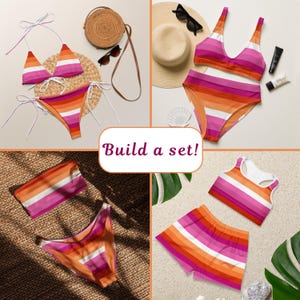 Lesbian Pride Swim Suit | Gay Pride Bikini | Lesbian Pride Outfit | Pride Top | Queer Bikini Set