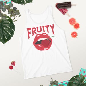 Fruity Tank Top Vintage Pride Shirt Fruity Crop Top  Funny Pride Month Shirt Retro Cherry Feeling Fruity Men&#39;s Pride Shirt Muscle Tank