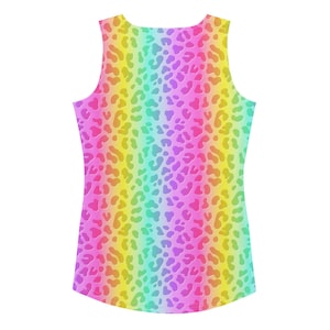 Neon Rainbow Leopard Tank Top | Rave Top | Rave Wear | Neon Rave Outfit ...