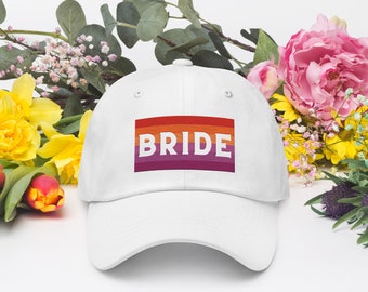 Lesbian Bachelorette Hat | Lesbian Bride Gift | Sapphic Bridal Lesbian Wedding Gift | Sapphic Bride Hat | Lesbian Bride Hat | Lesbian Bride