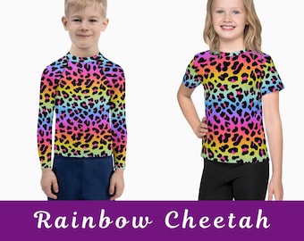 Rainbow Cheetah Kids Halloween Costume | Rainbow Leopard Cosplay | Kids Girls Boys Halloween Costume | Neon Animal Print Inspired