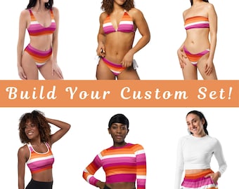 Lesben-Stolz-Badeanzug | Gay-Pride-Bikini | Pride Outfit | Pride Top | Süßes Bikini Set