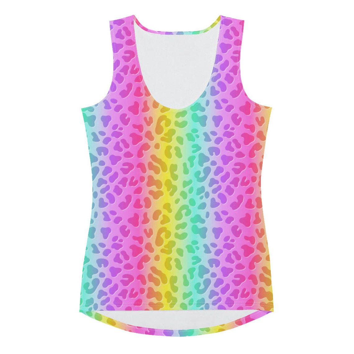 Neon Rainbow Leopard Tank Top | Rave Top | Rave Wear | Neon Rave Outfit ...