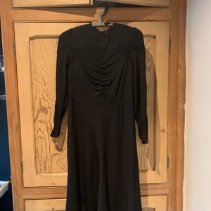 Beautiful black 1940s crepe and lace dress