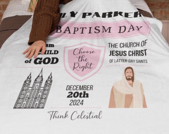 Custom LDS Baptism Blanket Velveteen Plush "My Baptism Blanket" CTR Gift for Girl Room Decor Baptism Gift for Girls Choose the Right Gift