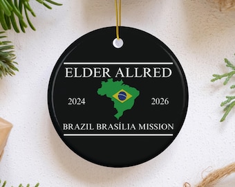 International Custom LDS Missionary Name Tag Ceramic Ornament Personalized Missionary Ornament Missionary Gift