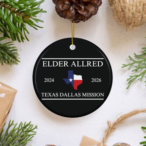 Custom LDS Missionary Name Tag Ceramic Ornament Personalized Missionary Ornament Missionary Gift