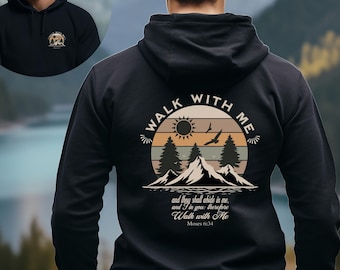 Young Men 2026 LDS Youth Theme Walk With Me Unisex Hoodie Gildan 18500 Camp Sweatshirt Moses 6:34