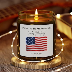 US Citizen Gift Personalized American Citizenship Patriotic Scented Candle American Pride Home Decor US Citizen 2025 New Citizen Gift Idea