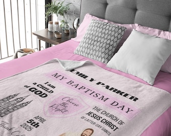 Girl Custom LDS Baptism Blanket Velveteen Plush "My Baptism Blanket" CTR Gift for Girl Room Decor Baptism Gift for Girls CTR