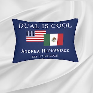 Dual Citizenship Proud New US Citizen USA Pillow Gift for New Citizenship Gift and American Home Decor American Citizenship Celebration Gift
