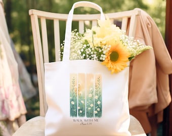 2026 LDS Youth Theme Tote Bag Walk With Me Moses 6:34 Faith Hope Light Canvas Tote Young Women Girls Camp Gift LDS Church Bag