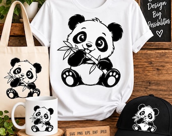 Cute Panda SVG | Kawaii Panda SVG | Panda Bear SVG | Cute Animal SVg | Panda Face SVg | Cricut Cut File