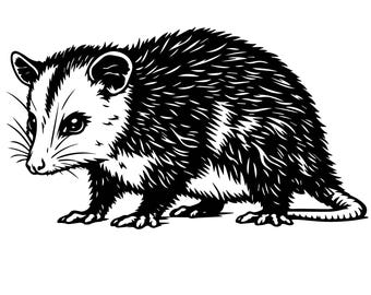 Opossum SVG | Opossum Silhouette | Cute Opossum SVG | Woodland Animal Svg | Funny Possum SVG | Cricut Animal Cut File