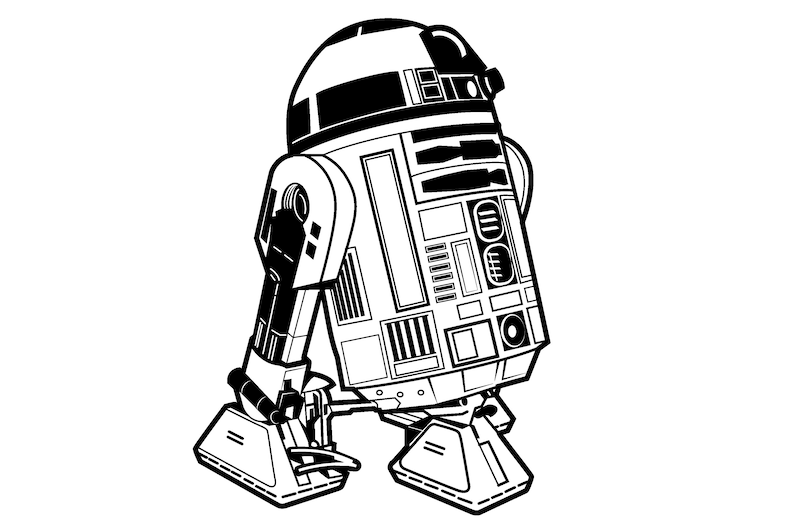 R2 D2 Starwars Svg, Star Wars Svg, R2 D2 Vector, R2 D2 Silhouette, R2 ...