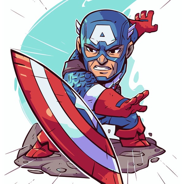 Captain America, SVG, PNG, Digital Download, illustration design art, image cut files, printable art, High Quality