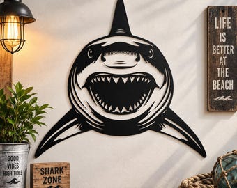 SVG de tiburón / Silueta de tiburón SVG / Gran tiburón blanco SVG / Animales marinos SVG / Vida marina SVG / Archivo de corte de tiburón para Cricut