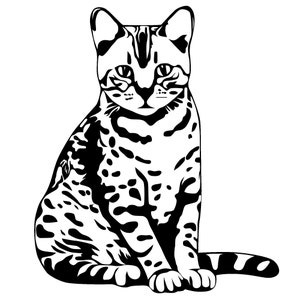 Bengal Cat Silhouette | Vector Bengal Cat | Download Clipart Bengal Cat SVG Graphics, Digital Clip Art Logo