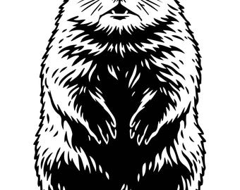カワウソ 4、水から飛び出す、イラスト svg、鉛筆スケッチ カワウソ