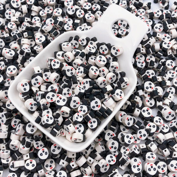 10mm Polymer Clay Panda Bear Shaped Beads, Panda Silicone Beads, Panda Charms Earring Necklace Bracelet Bead Pendants, Focal Silicone Bead