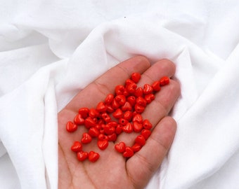 Red Heart Shaped Acrylic Faceted Beads for Jewelry Making, Acrylic Beads Wholesale, Red Heart Necklace, Bracelet 8mm 10mm