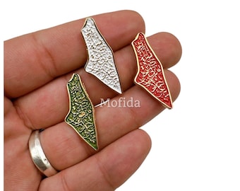 Palestine Map Enamel Pin: Palestinian Solidarity Gift