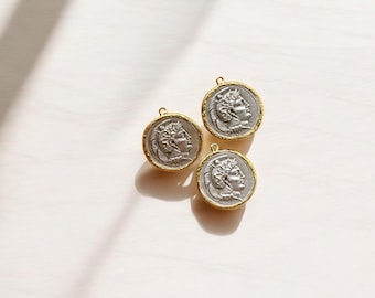 Double-Sided Ancient Greek Coin Pendant: Gold & Silver Medallion