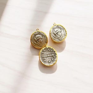 Gold & Silver Alexander the Great Double Sided Pendant, Ancien Greek Coin Pendant Necklace, Gift for Her or Him
