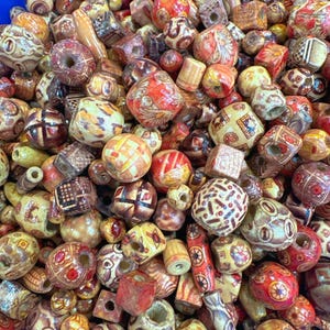 50pcs Natural Mixed Wood Beads,  Vintage Wooden Beads, Boho Wood Necklace, Craft