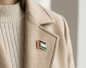 Free Palestine Enamel Pin, Palestinian Flag Lapel Accessory, Support Human Rights
