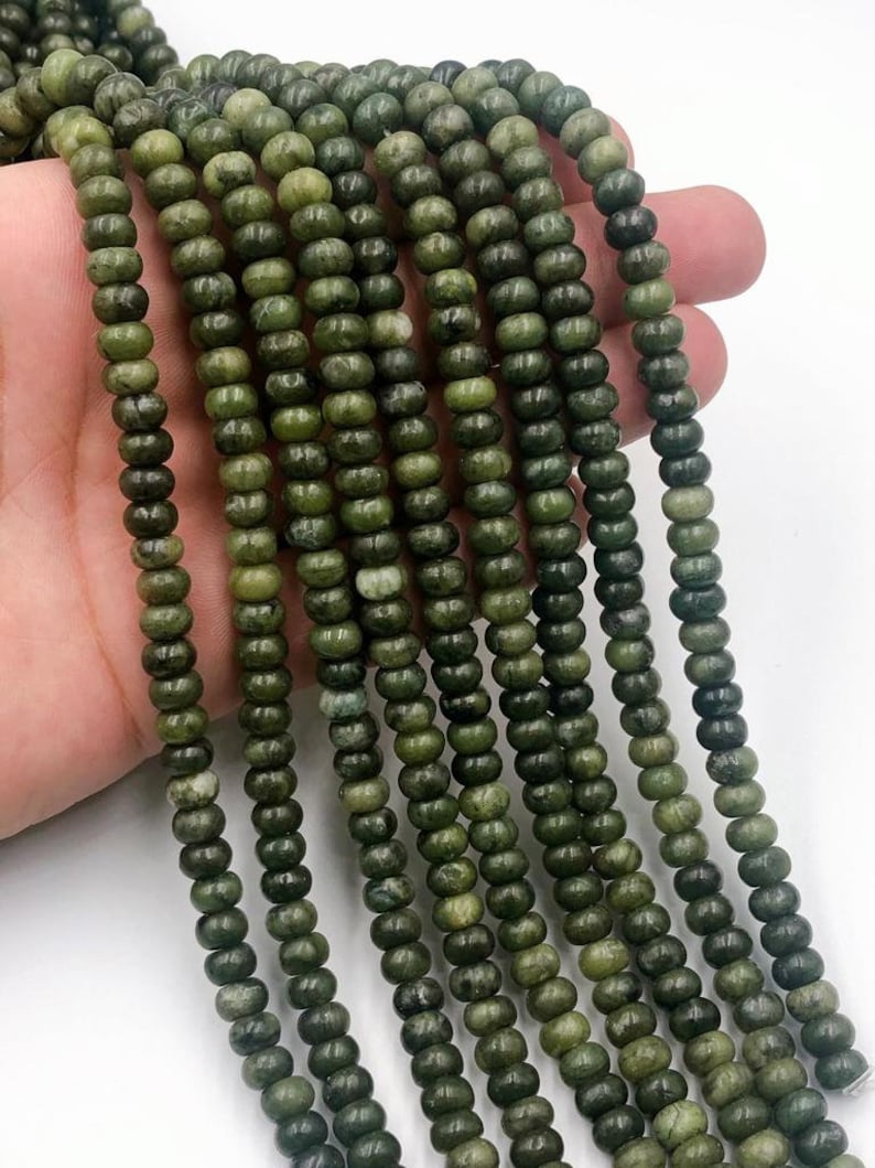 Semi Precious Green Round African Jade Beads, Exquisite Gemstones for Jewellery Making and Crafts image 1
