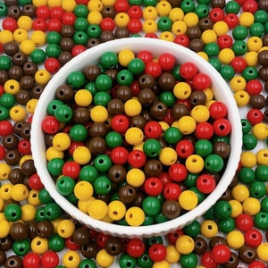 8mm Beads Colourful Acrylic Beads, Round Opaque Acrylic Plastic Loose Beads, Mixed Bubblegum Beads, Acrylic Beads for Jewelry Making
