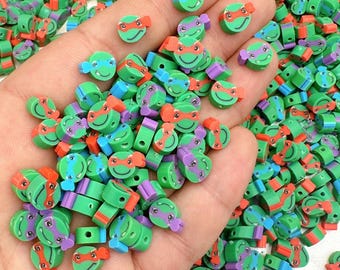Cartoon Character Polymer Clay Beads: 10mm DIY Jewelry Making Supplies