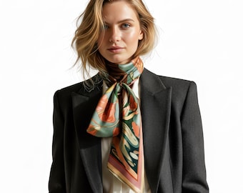NOE MI 'Botanical Dreamer' Square Silk Scarf. Made in UK