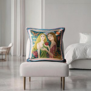 The &#39;Two of a Kind&#39; Square Velvet Cushion