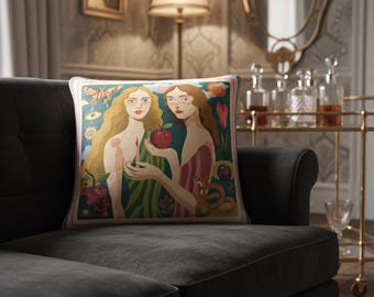 NOE MI 'Two of a Kind' Square Velvet Cushion