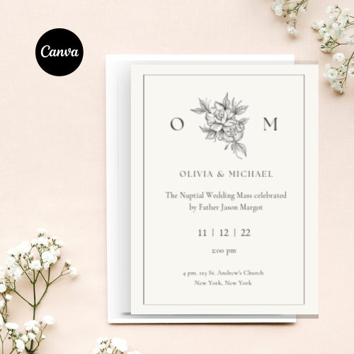 CATHOLIC Wedding Program With Mass the Order of Celebrating - Etsy